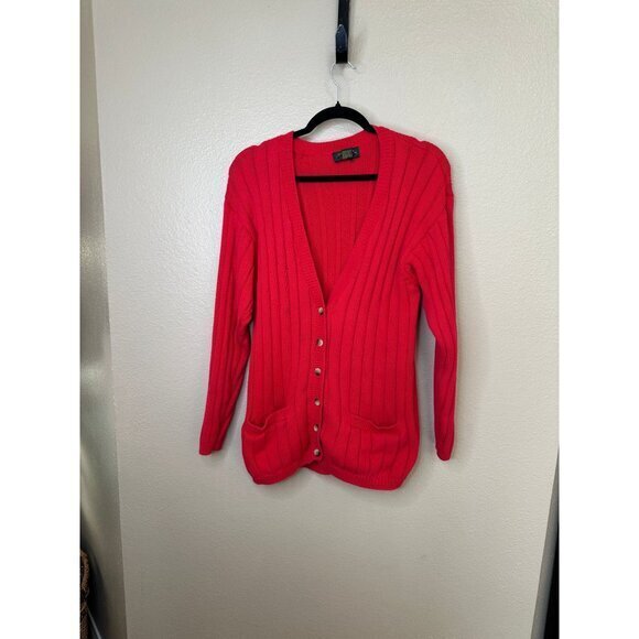 Vintage Charter Club Women's Red Cardigan Size‎ S long sleeve button up - Picture 1 of 6